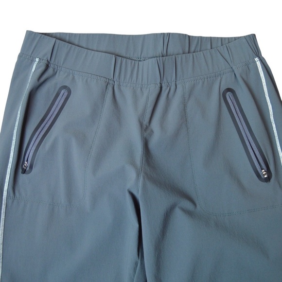 Gramicci Nylon Spandex Track Pants, Reflective Seams & Zip‎ Pockets, Gray Medium - Picture 3 of 9